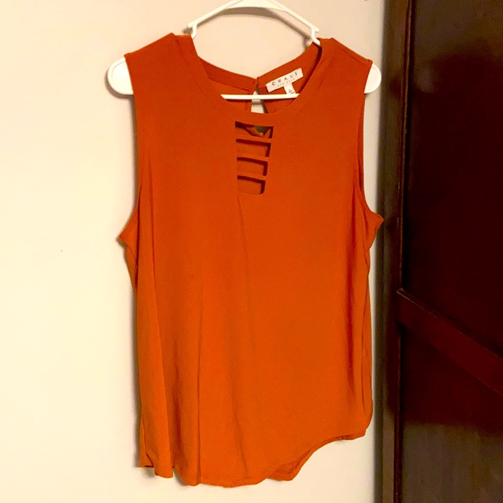 Chaus New York orange sleeveless top